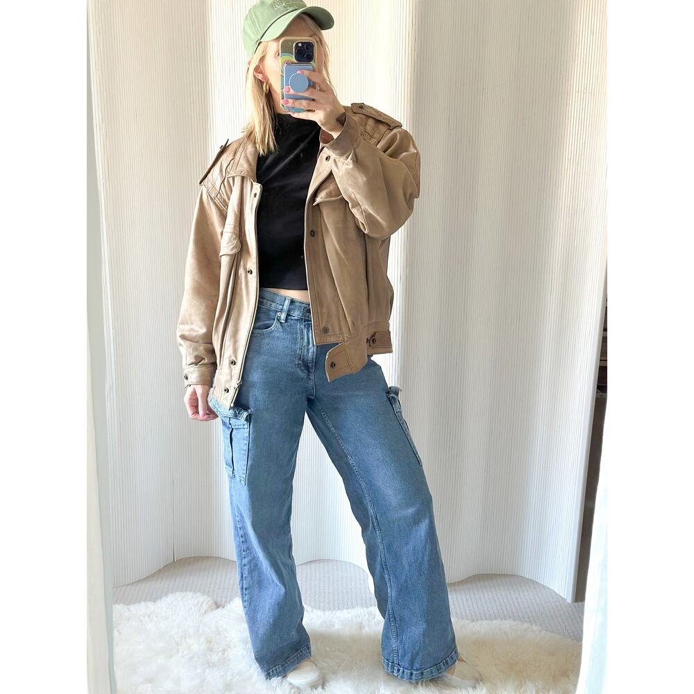 Vintage Leather Bomber Jacket